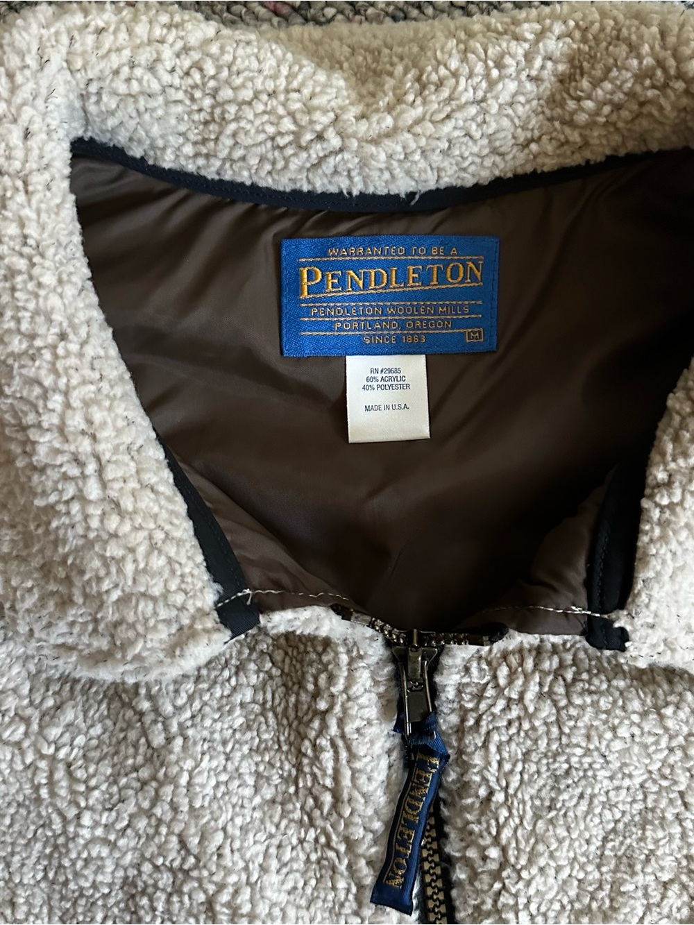 Pendleton Women’s Dark Brown Crewneck Sweater with Geometric Pattern - Picture 4 of 4